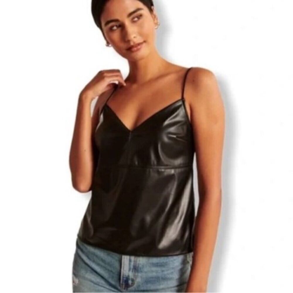 Abercrombie and Fitch Faux Leather Tank